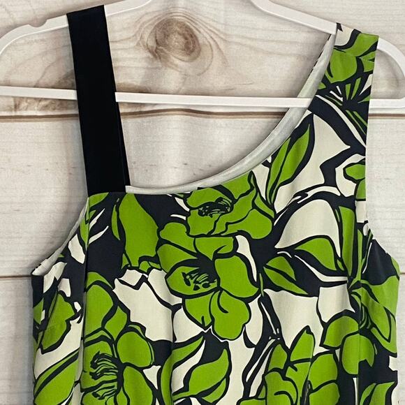 Worth Green & Purple Floral Print Sleeveless Dress Size 8 - Picture 2 of 5